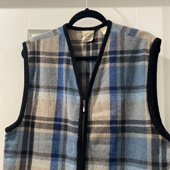 Bass men's wool blend plaid vest medium EUC - Picture 4 of 9